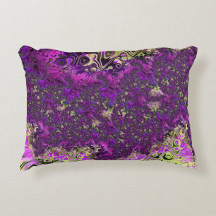 Bold Colorful Trippy Groovy Funky Fractal Art Accent Pillow