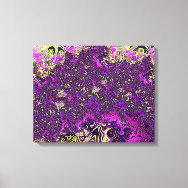 Bold Colorful Trippy Groovy Funky Fractal Art Canvas Print (Front)