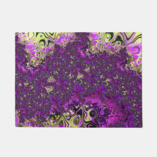 Bold Colorful Trippy Groovy Funky Fractal Art Doormat