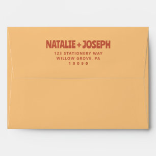 Bold Colorful Unique Retro Bright Funky Wedding Envelope