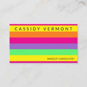 Bold Colorful Vibrant Beauty Makeup Business Card