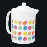 Bold Colorful Watercolor Dotty Blobs Teapot<br><div class="desc">Fun and colorful big watercolor dots.</div>