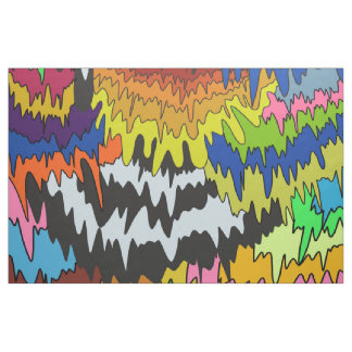 Bold Colorful Wavy Stripes Retro Y2K Pattern Fabric