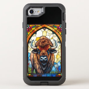 Bold Colors Bison Buffalo Cottagecore Rustic Print OtterBox Defender iPhone SE/8/7 Case