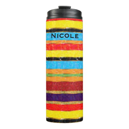 Bold Colors Colorful Chic Fiesta Stripes Thermal Tumbler