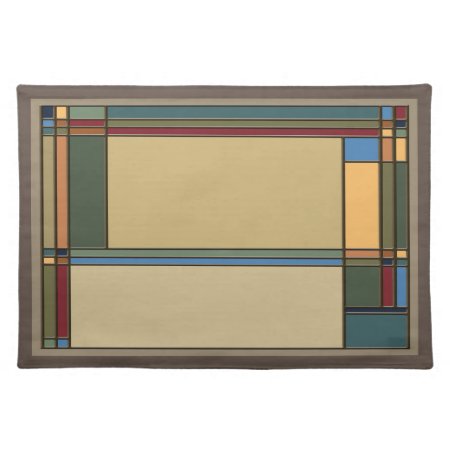 Bold Colors Craftsman Style Geometric Cloth Placemat