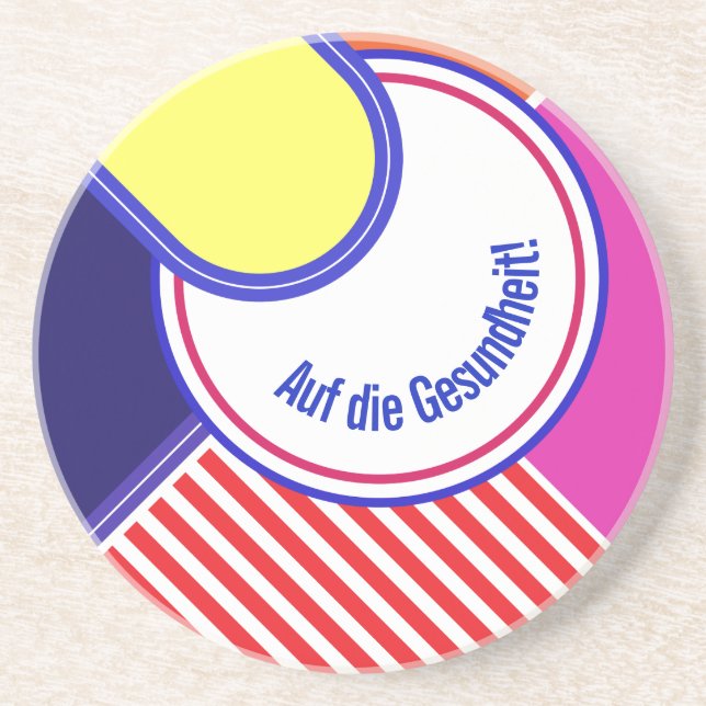 Bold colors, fine graphic design drink coaster (Front)