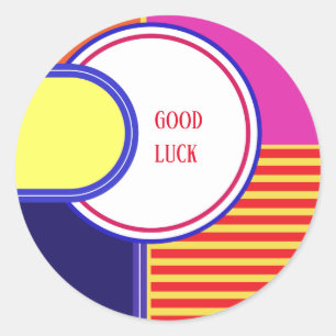 Bold colors, fine graphic design plate classic round sticker