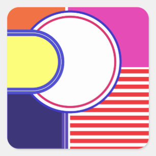 Bold colors, fine graphic design square sticker