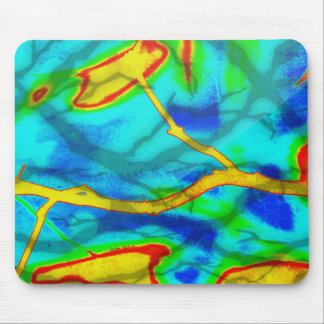 Bold Colors Leaves and Branches Abstract MousePad