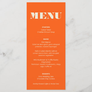 Bold Colors: Menu