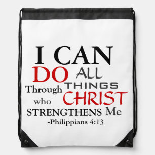 Bold Colors PHILIPPIANS 4:13 Drawstring Bag