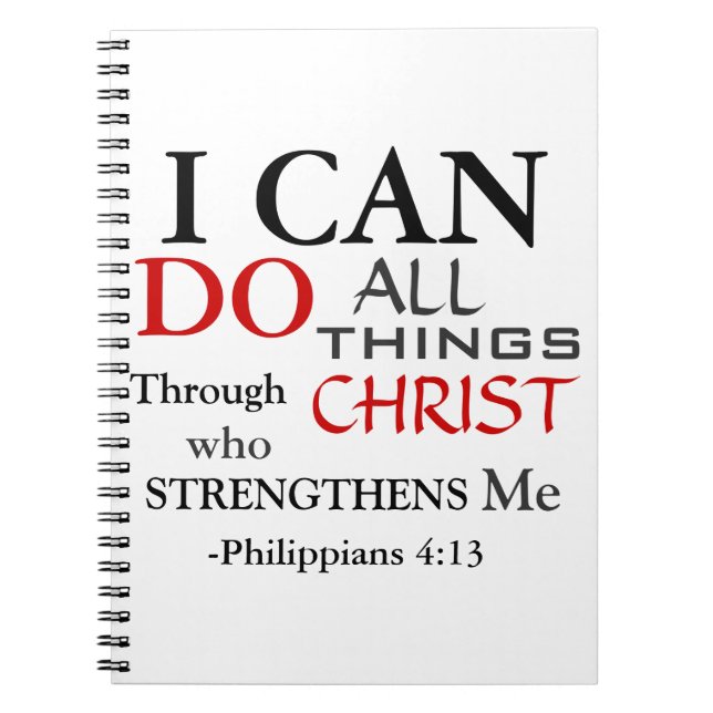 Bold Colors PHILIPPIANS 4:13 Notebook (Front)