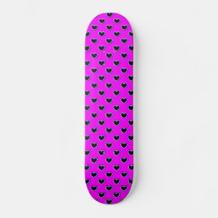 Bold Colors Pink And Black Skateboard