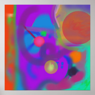 Bold Colors with Circular Shapes Poster