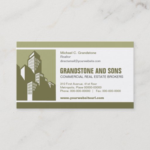 Customizable Bold Commercial Real Estate Business Card