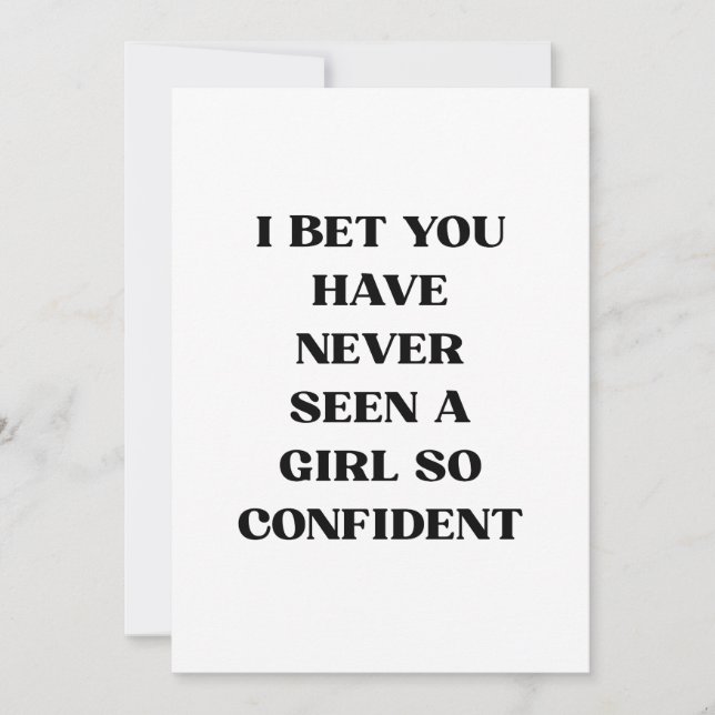 Bold Confident Girl Quote Typography – Feminist Invitation (Front)