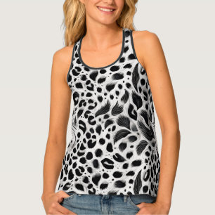 Bold Contrast Abstract White on Black Tank Top