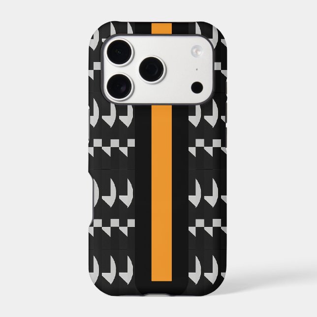 Bold Contrast: Carrot Orange Stripe Geometric Art Case-Mate iPhone Case (Back)