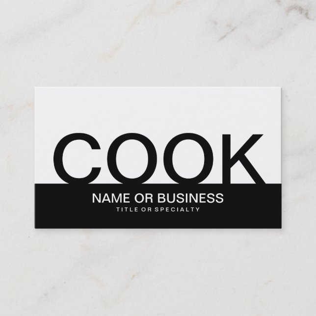 bold COOK (color customizable) Business Card (Front)
