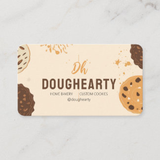 Bold Cookie Artist Home Bakery Monogram Business Card