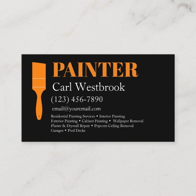 Bold Cool House Painter Business Cards Template (Front)