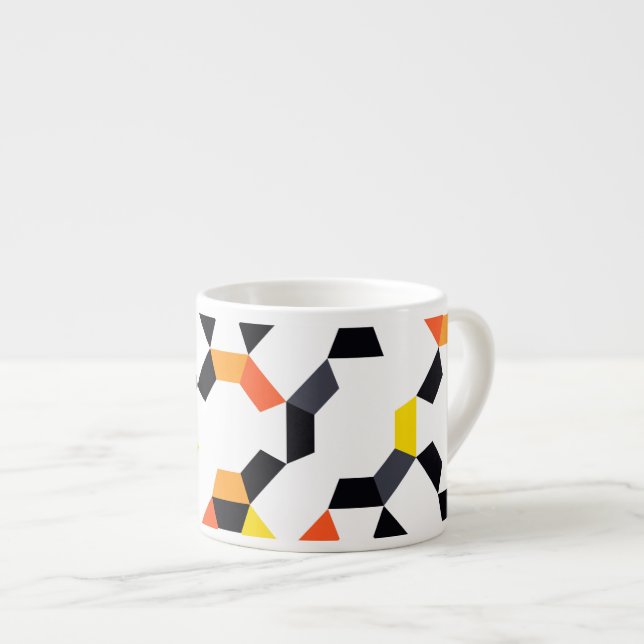 Bold, cool, trendy, unique, modern geometric art espresso cup (Front Right)