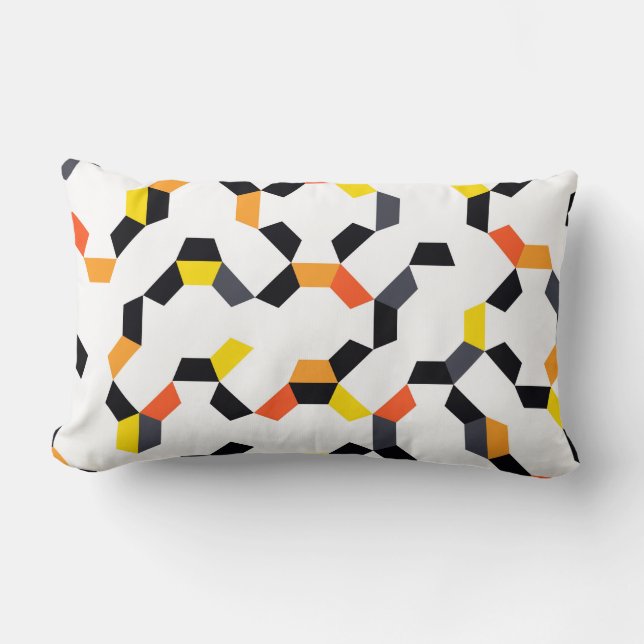 Bold, cool, trendy, unique, modern geometric art lumbar pillow (Front)