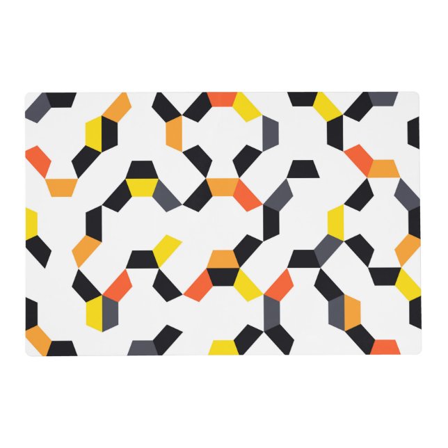 Bold, cool, trendy, unique, modern geometric art placemat (Back)