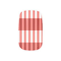 Bold Coral Vertical Stripe Nail Art Decals
