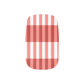 Bold Coral Vertical Stripe Nail Art Decals