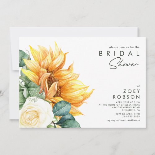 Bold Country Sunflower  Bridal Shower Invitation