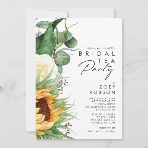 Bold Country Sunflower  Bridal Tea Party Invitation