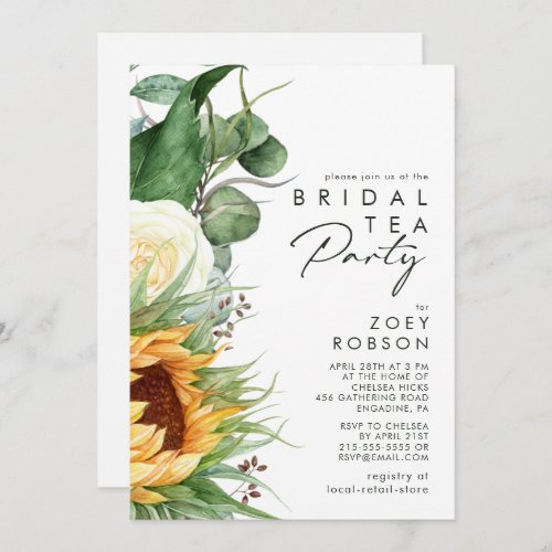 Bold Country Sunflower  Bridal Tea Party Invitation