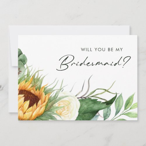 Bold Country Sunflower  Bridesmaid Proposal Card