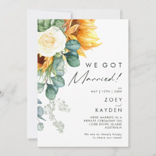Bold Country Sunflower   Elopement Announcement