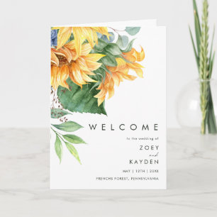 Bold Country Sunflower   Folded Wedding Program