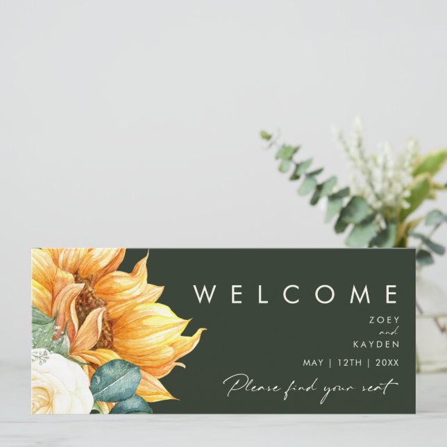 Bold Country Sunflower Green Seating Chart Header (Standing Front)
