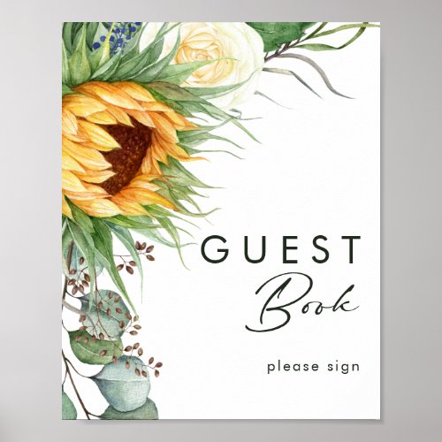Bold Country Sunflower  Guest Book Sign