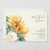 Bold Country Sunflower Light Yellow Bridal Shower Invitation (Front)
