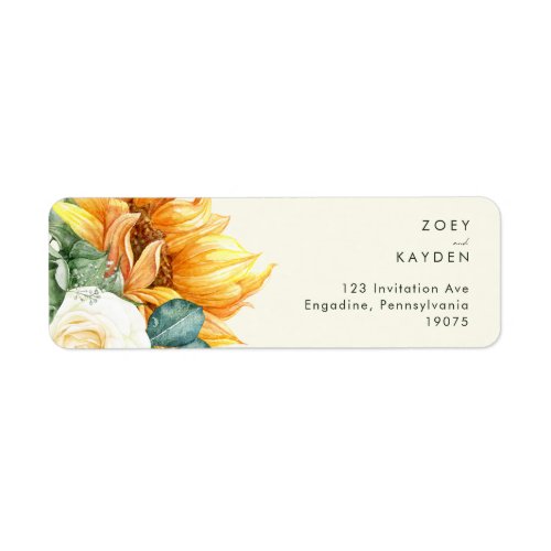 Bold Country Sunflower Light Yellow Return Address Label