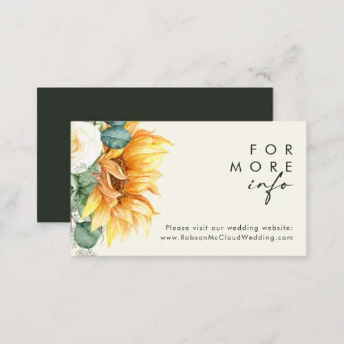 Bold Country Sunflower  Light Yellow Website Enclosure Card