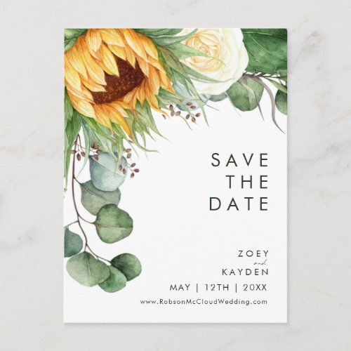Bold Country Sunflower  Save The Date Postcard