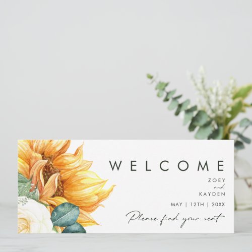 Bold Country Sunflower  Seating Chart Header