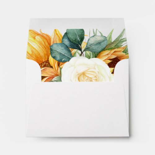 Bold Country Sunflower  Self Addressed RSVP Envelope