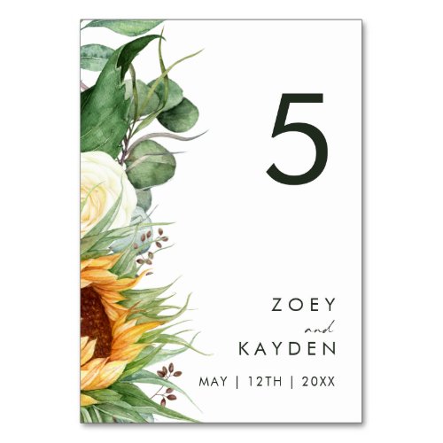 Bold Country Sunflower  Table Number