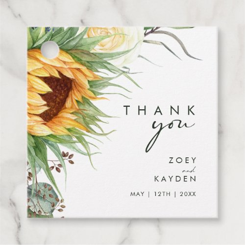 Bold Country Sunflower  Thank You Favor Tags