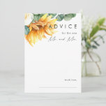 Bold Country Sunflower | Wedding Advice Card<br><div class="desc">This bold country sunflower | wedding advice card is perfect for your simple classic boho summer backyard barn wedding. Design features a bouquet of vintage watercolor yellow gold and rustic orange sunflowers, elegant modern sage green eucalyptus greenery, and a white ivory rose. The design is ideal for a casual outdoor...</div>