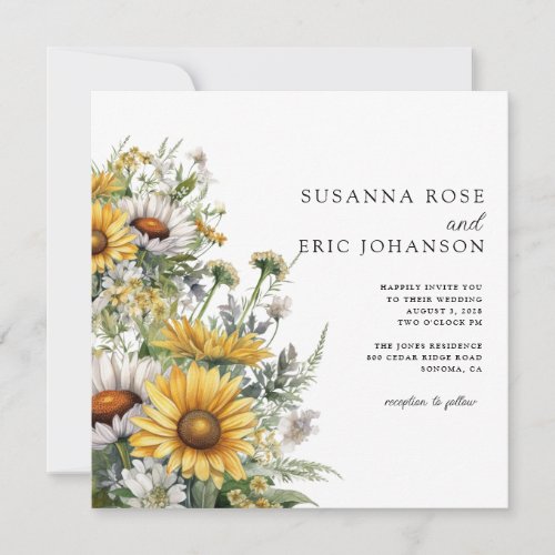 Bold Country Sunflower Wedding Invitation