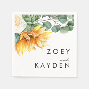 Bold Country Sunflower Wedding Napkins